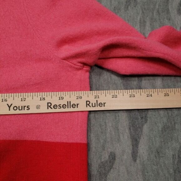 J. Jill Cardigan Sweater Womens Large Pink Red Striped Open‎ Front - Picture 10 of 11